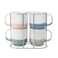 thumbnail image 1 of Mainstays Two-Tone Ceramic Stacking Mug Set, 13 oz, 5 Piece, 1 of 8