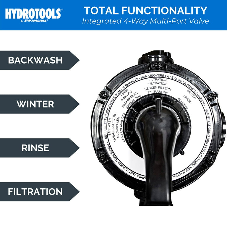HYDROTOOLS By SWIMLINE Pool Sand Filter Pump For Above Ground & Inground  Pool, 14 Inch Cleaner System 1/2 HP (0.45 THP) Horsepower 2400 GPH