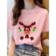 thumbnail image 1 of Camiseta con estampado navideño para mujer, ropa de tendencia bonita, Top con estampado de vacaciones, camiseta estampada para mujer, ropa para mujer, 1 of 5