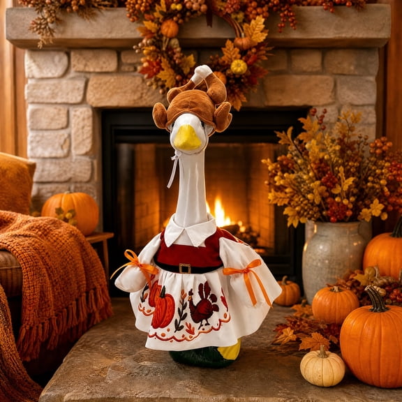 Turkey Porch Goose Outfit 20 in, Polyester Lawn Goose Clothes Costume Accent Decor Accessories Fitting 23 in Geese for Outdoor Lawn Garden, Yard, Patio Display.