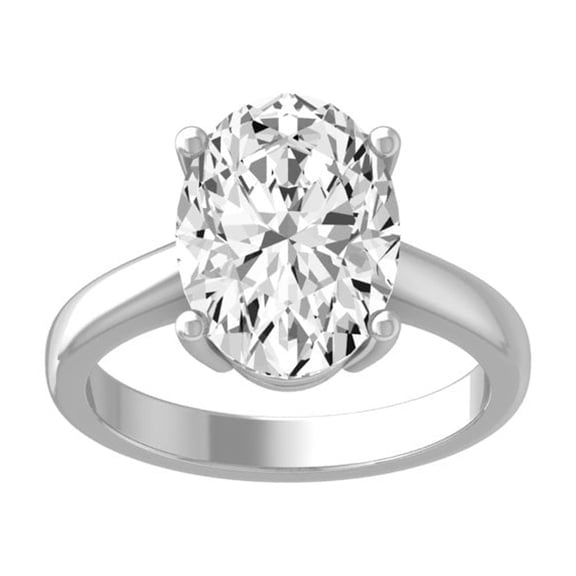 ARAIYA 14K White Gold IGI Certified 3 Carat Oval-Shaped Lab Grown Diamond Solitaire Engagement Ring Size 6