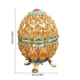 thumbnail image 3 of SIYTUAU Exquisite Easter Egg Alloy Ornament With Enamel Painting Rhinestone 2.4X2.4X3.9In Home Table Decoration Blue, 3 of 6