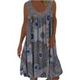 thumbnail image 3 of Vestido de playa de verano para mujer 2024 vintage estampado floral sin mangas cuello redondo vestidos sueltos plisados vestido de playa fluido, 3 of 5
