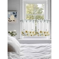 thumbnail image 3 of Sunflowers Bees 2 Panel Kitchen Curtains for Small Windows, Spring Watercolor Eucalyptus Leaves Bathroom Tier Curtain, Short Window Treatment for Bedroom/Living Room 55"x36", 3 of 6