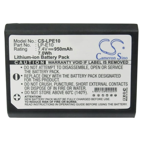 Replacement Battery For Canon 7.4v 950mAh / 7.03Wh Camera Battery