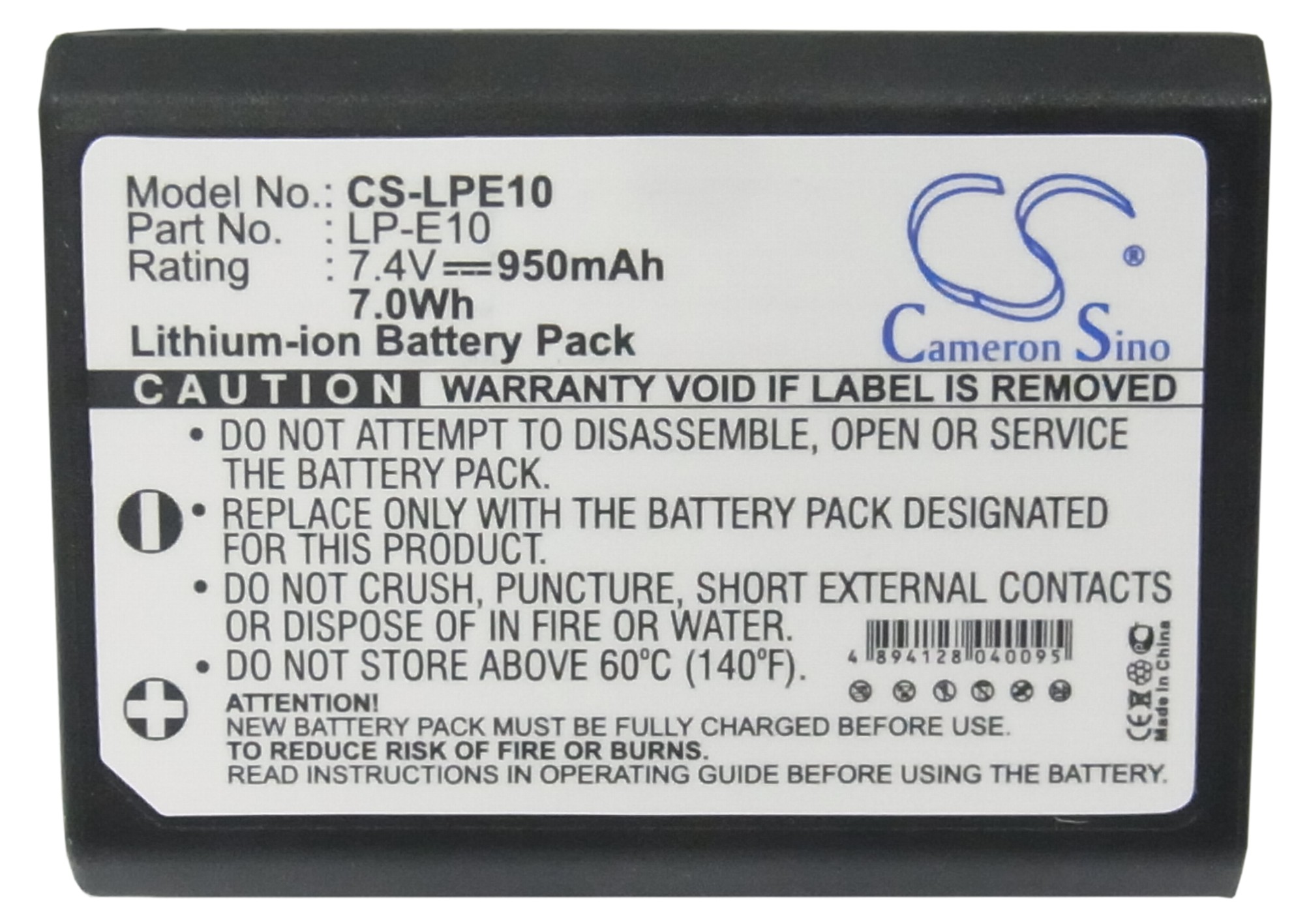 950mAh LP-E10 Battery for Canon EOS KISS X50 EOS REBEL T3 EOS 1200D EOS 1100D EOS REBEL T5 EOS 1300D - image 1 of 5
