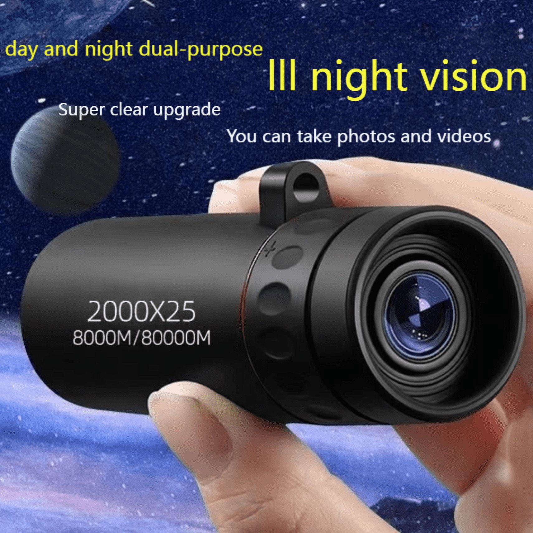 2000x25 Monocular Telescope Mini Portable HD Night Vision Binocular Waterproof Outdoor Camping Climbing Birdwatching Telescopes