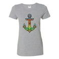 thumbnail image 3 of Trippy Mandala Nautical Colorful Mosaic Anchor | Womens Fashion Graphic T-Shirt, Heather Grey, X-Large, 3 of 4