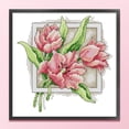 thumbnail image 1 of Cuadros Decorativos Bordado parcial Hilo de algodón ecológico Kit de punto de cruz de tulipán impreso de 14 quilates (HA020) Wdftyju  embutido en tela, 1 of 9
