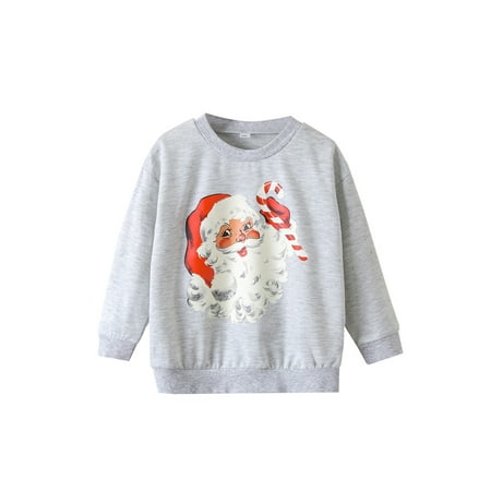 

ZIYIXIN Toddler Baby Boys Girls Christmas Sweatshirt Santa Christmas Tree Crewneck Long Sleeve Pullover Tops Gray A 2-3 Years