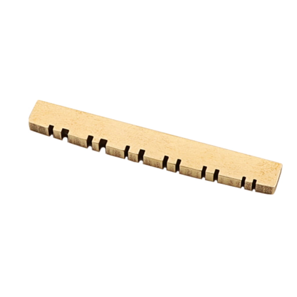 Zeiwohndc Electric Guitar Pre-Slotted Brass Nut Replacement Music Instrument Parts