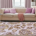 thumbnail image 5 of Jezabel Traditional Floral Non-Slip Indoor Washable Area Rug by Blue Nile Nills - 5' x 8', Lilac/ Grey, 5 of 6