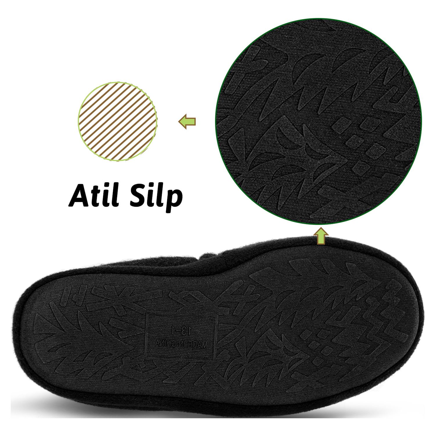 HOMEHOT Kids' Fuzzy House Slippers Black photo 6