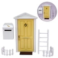 thumbnail image 2 of Kit de puerta de hadas en miniatura para casa de muñecas a escala 1:12, con buzón. Juego de imitación para niños. Modelo de puerta para decoración de jardín de hadas. Regalo para Amarillo, 2 of 8