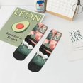 thumbnail image 5 of Salouo Black Cat Pink Bathroom Pattern Unisex Middle Tube Socks,Middle-Finger Knee High Socks Over The Calf Tube Stocking Crew Stockings for Women and Men Tube Socks, 5 of 8