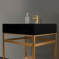 thumbnail image 2 of Nauders 30" Single Stainless Steel Vanity Console in Brushed Gold with Imperial Black Stone Countertop without Mirror, 2 of 6