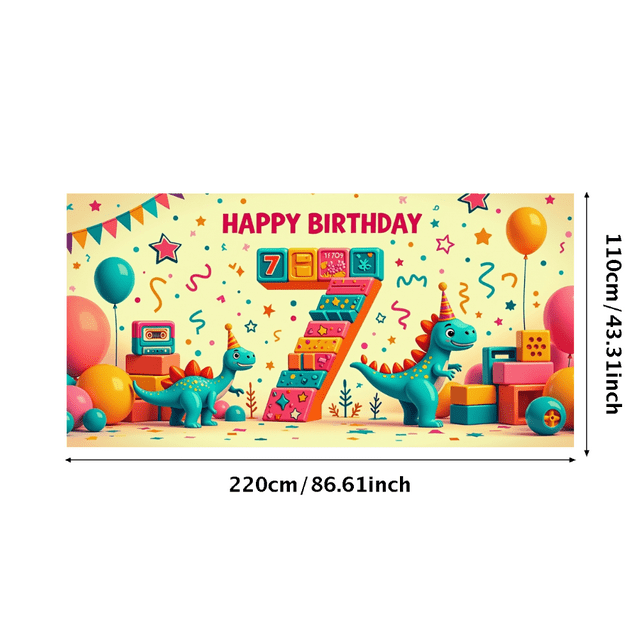 Cute Cartoon Themed Happy Birthday Banner with Mouse Car Elements Party Decoration Background Backdrop for Kids Birthday Party Photography Props Decorations