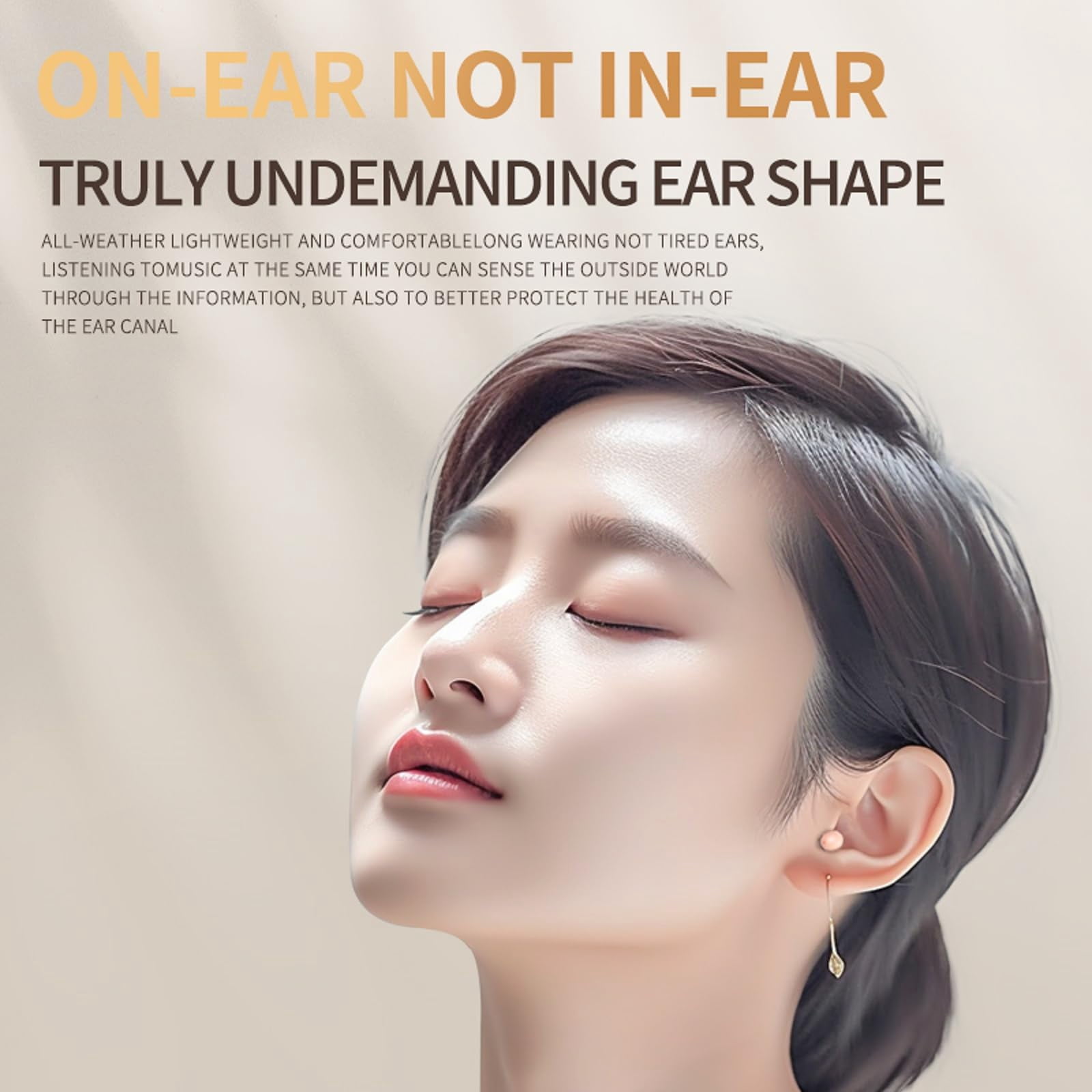 Flat Sleep Mini Invisible Small Tiny Earbuds Wireless Bluetooth Ear Buds for Sleeping Headphones Micro Smallest Discreet Sleep Earbuds Earphones for Side Sleepers, Small Ears Canals Women, Work