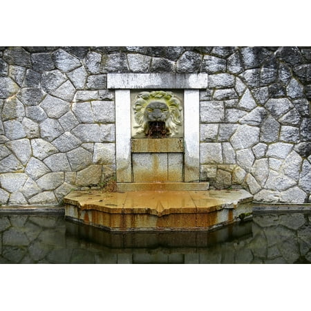 - Framed Art For Your Wall Stone Architecture Lion Water Fountain Fountain 10x13 Frame