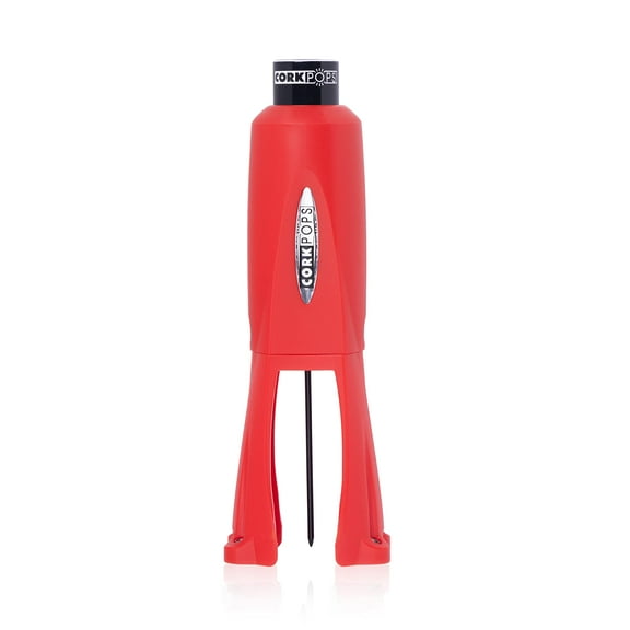 Cork Pops Legacy Wine Opener Built-in 4-Blade Foil Cutter Safe Cork Removal, Effortless Push Button Use, Needle Guard for Safety, Low-Pressure Cartridge Opens Up To 60 Bottles