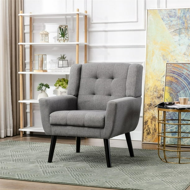Ergonomics Accent Chair Living Room, Light Grey Chair For Bedroom