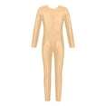 thumbnail image 4 of WOYY Little Girls Leotard Solid Long Sleeve Full Jumpsuit Stretchy Tight Romper, Sizes 4-6, 4 of 6