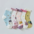 thumbnail image 2 of Zanarzt Toddler Boy Summer Socks Cotton Socks Floor Socks Summer Cotton Socks Cartoon Thin Breathable Autumn Cartoon Fashion 5pcs Blue,3-5 Years, 2 of 5