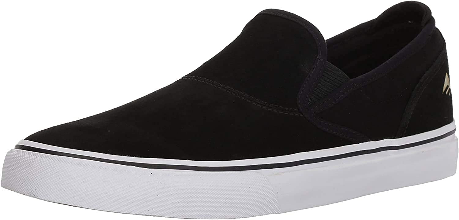 Emerica Wino G6 Slip On Mens Black Suede Skate Sneakers Shoes 