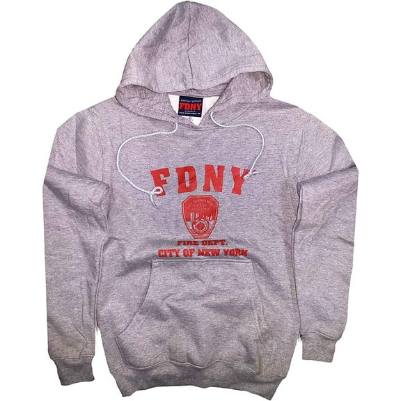 FDNY Hoodie Sweatshirt New York City Fire Department Screen Printed Shield 2...