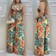 thumbnail image 2 of Mono de tirantes sin mangas informal con cuello halter y espalda descubierta con estampado de verano a la moda para mujer Fridja  alkflakhf36827, 2 of 9