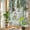 Green Beige, variant on Rainbow Window Privacy Film, Green Forest Static Cling Window Film PVC, Modern Art Animals Watercolor Rustic No Glue UV Blocking Glass Covering, Removable Stained Glass Sticker 17.7''x39.3''