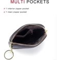thumbnail image 3 of shiyou-Genuine Leather Coin Purse,Key Pouch Keychains for Women,Small Key Chain Wallet Card Holder Mini Purse Leather Pouch Keychain Wallet for Women, Black, Coin Purse, 3 of 4