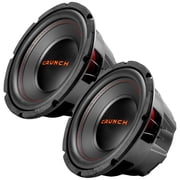Crunch 2 Pack CRW10D4 10 Inch 400 Watt MAX Dual Voice Coil Car Subwoofer Speaker, Black