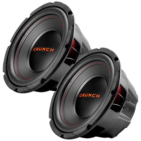 Crunch 2 Pack CRW10D4 10 Inch 400 Watt MAX Dual Voice Coil Car Subwoofer Speaker, Black