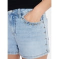 thumbnail image 4 of Madden NYC Women’s Studded Denim Shorts, Sizes 00-18, 4 of 5