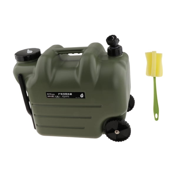 Jarra de agua para acampar, dispensador de bebidas, hervidor de viaje con grifo, multiusos Verde