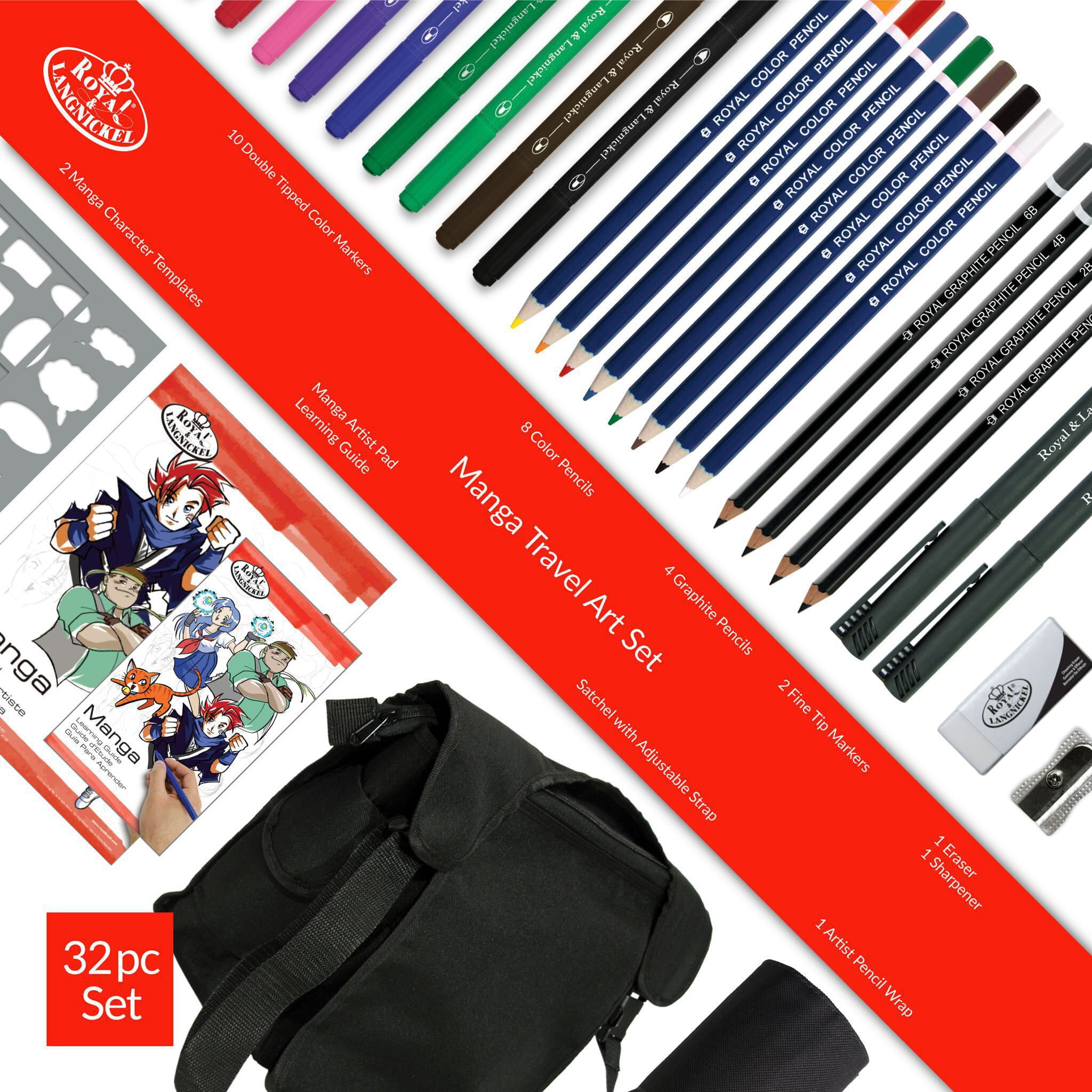 Royal & Langnickel Essentials™ 32pc Manga Drawing & Sketching Travel Art Set