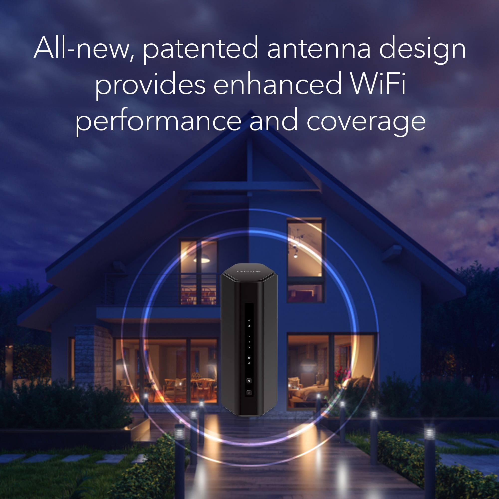 NETGEAR Nighthawk Dual-Band WiFi 7 Router (RS140) – Security Features, BE5000 Wireless Speed (up to 5.0 Gbps) – Covers up to 2,250 sq. ft., 80 Devices - 2.5 Gig Internet Port