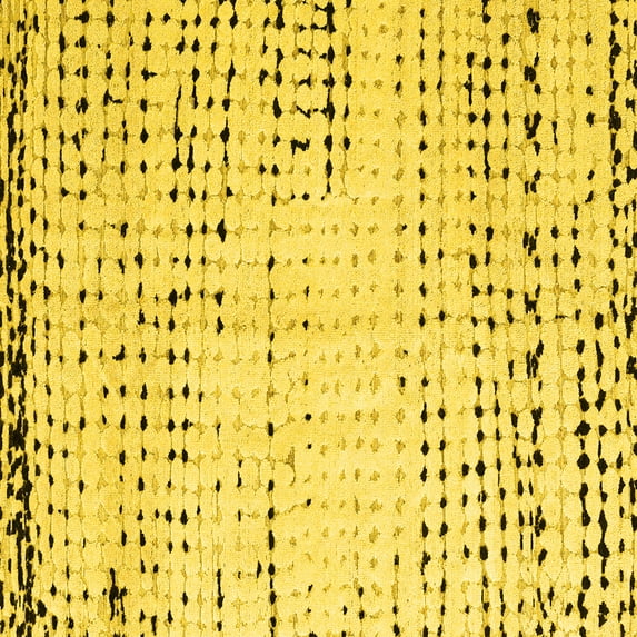 Ahgly Company Indoor Square Solid Yellow Modern Area Rugs, 3' Square