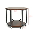 thumbnail image 3 of Lusimo 2 Tier Side Table Round Wood Coffee End Table with Storage Rack Sofa Side Table for Living Room Bedroom Corner, 3 of 10