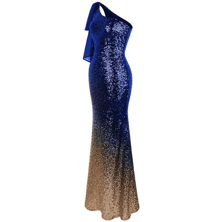 angel fashions women's asymmetric ribbon gradual sequin mermaid prom dress Angel-fashions Women's Asymmetric Ribbon Gradual Sequin Mermaid Prom Dress  Vintage Elegant Formal Bodycon Dresses Evening Party Tube Top Prom Gown