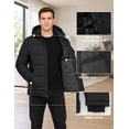 thumbnail image 6 of Heting Men's Winter Puffer Jacket with Hood Lightweight Quilted Coat Windproof Outerwear for Travel Daily Wear Black Large, 6 of 9