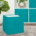 thumbnail image 3 of Mainstays Collapsible Cube Fabric Storage Bins (10.5" x 10.5"), 6 Pack, Teal Sachet, 3 of 7