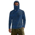 thumbnail image 2 of Bulopur Men’s Long Sleeve Fishing Sun Shirt with Face Cover Navy Starry Night Hooded UV Protection Rash Guard, Lightweight Quick Dry for Fishing Beach Travel, 2 of 8