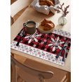 thumbnail image 3 of Winter Snowflake Placemats Set of 2 Christmas Red Black Plaid Silhouette Heat Insulation Washable Place Mats, Rustic Non-Slip Table Mats for Dining Table Party Kitchen Decor,13x19 Inch, 3 of 4