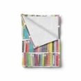 thumbnail image 2 of Bookshelf Soft Flannel Fleece Blanket, Cartoon Library with Colorful Books Literature Study Reading Novels School Print, Cozy Plush for Indoor and Outdoor Use, 50" x 70", Multicolor, by Ambesonne, 2 of 6