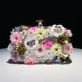 thumbnail image 3 of Fashion Evening Bags Handmade Flower Beaded Bags Banquet Wedding Party Bags,Silver, 3 of 9