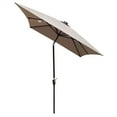 thumbnail image 4 of Solar Umbrellas, 10 x 6.5FT Patio Umbrellas with 26 LED Lights, Rectangular Outdoor Umbrellas with Crank and Push Button Tilt Adjustment, Table Market Umbrella for Garden Backyard Pool, Mushroom, 4 of 7