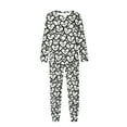 thumbnail image 5 of CLOISE Womens Long Sleeve Pajama Sets Long Pants Valentines Pjs Sets Pockets Tops Heart Lounge Set 2 Piece Sleepwear White, 5 of 7