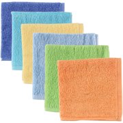 Luvable Friends Baby Boy and Girl Woven Terry Washcloths, 6 Pack